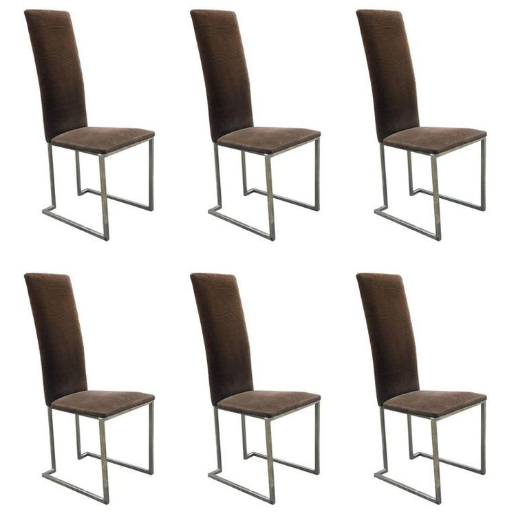 Maison Jansen ,Suite de 6 chaises hauts dossiers circa 1970
