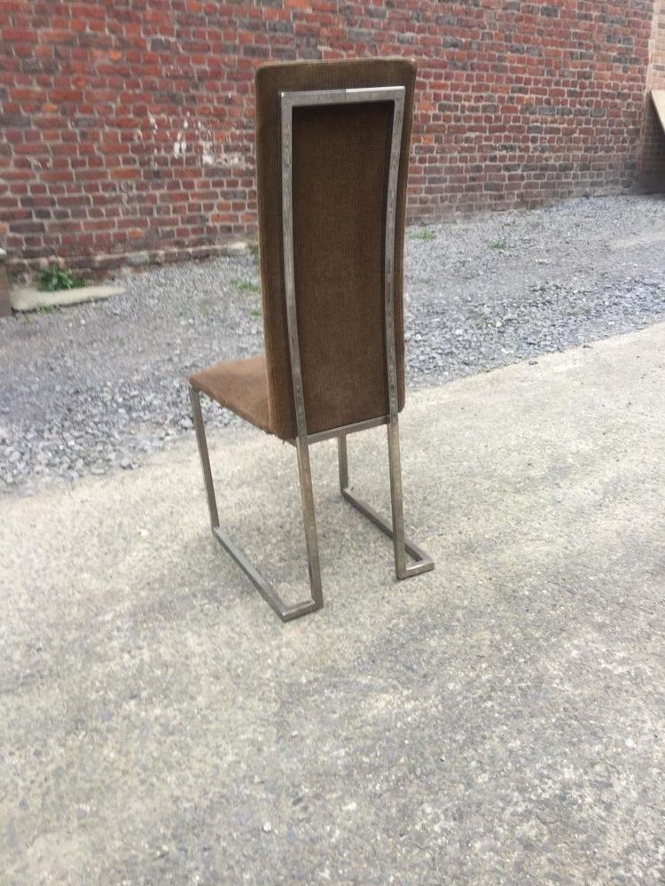 Maison Jansen ,Suite de 6 chaises hauts dossiers circa 1970