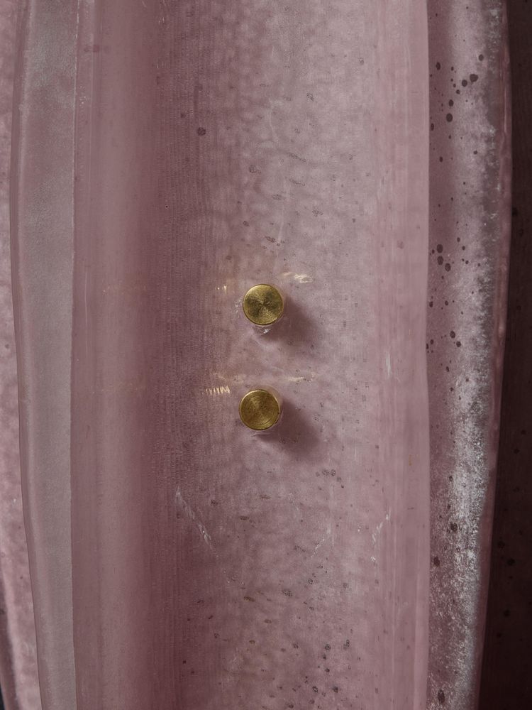 Tre pezzi in vetro di Murano rosa