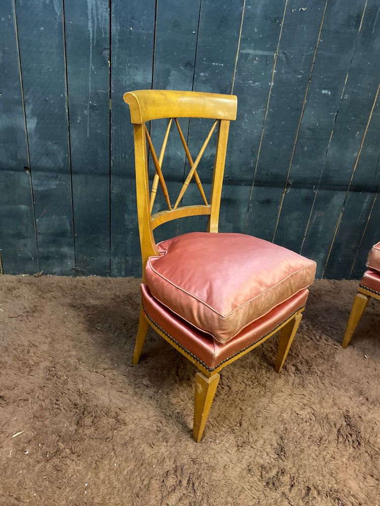Maurice HIRSCH , paire de chaises néo classiques circa 1940/1950