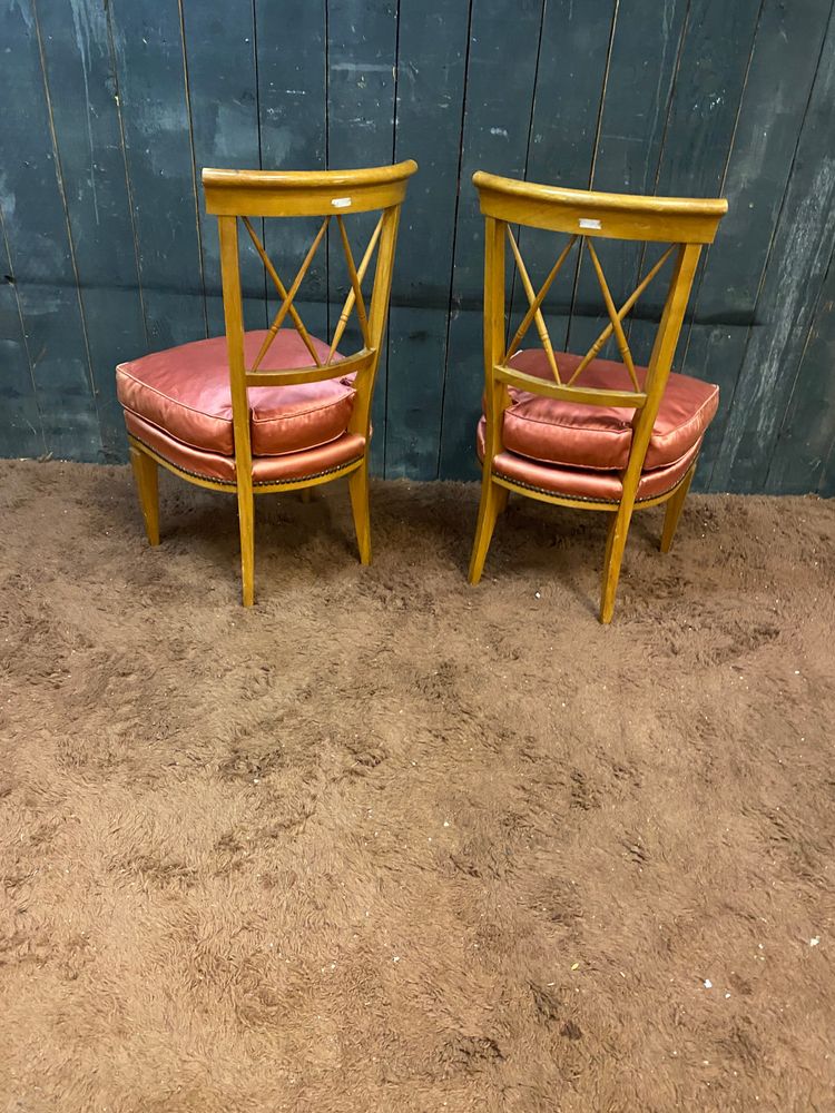 Maurice HIRSCH , paire de chaises néo classiques circa 1940/1950