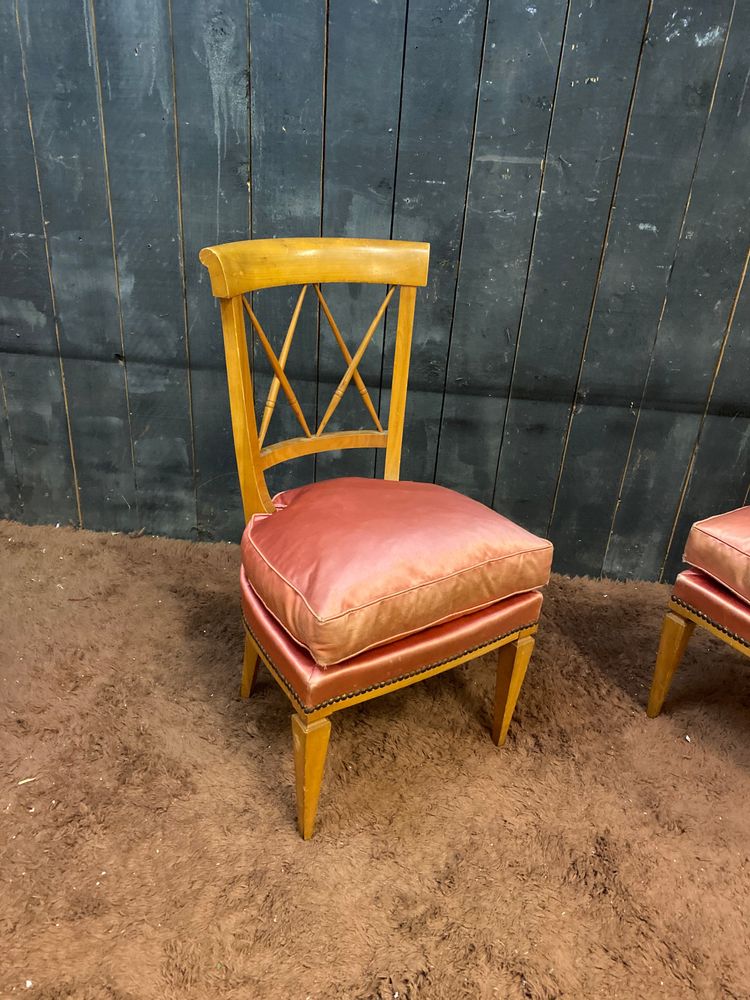 Maurice HIRSCH , paire de chaises néo classiques circa 1940/1950