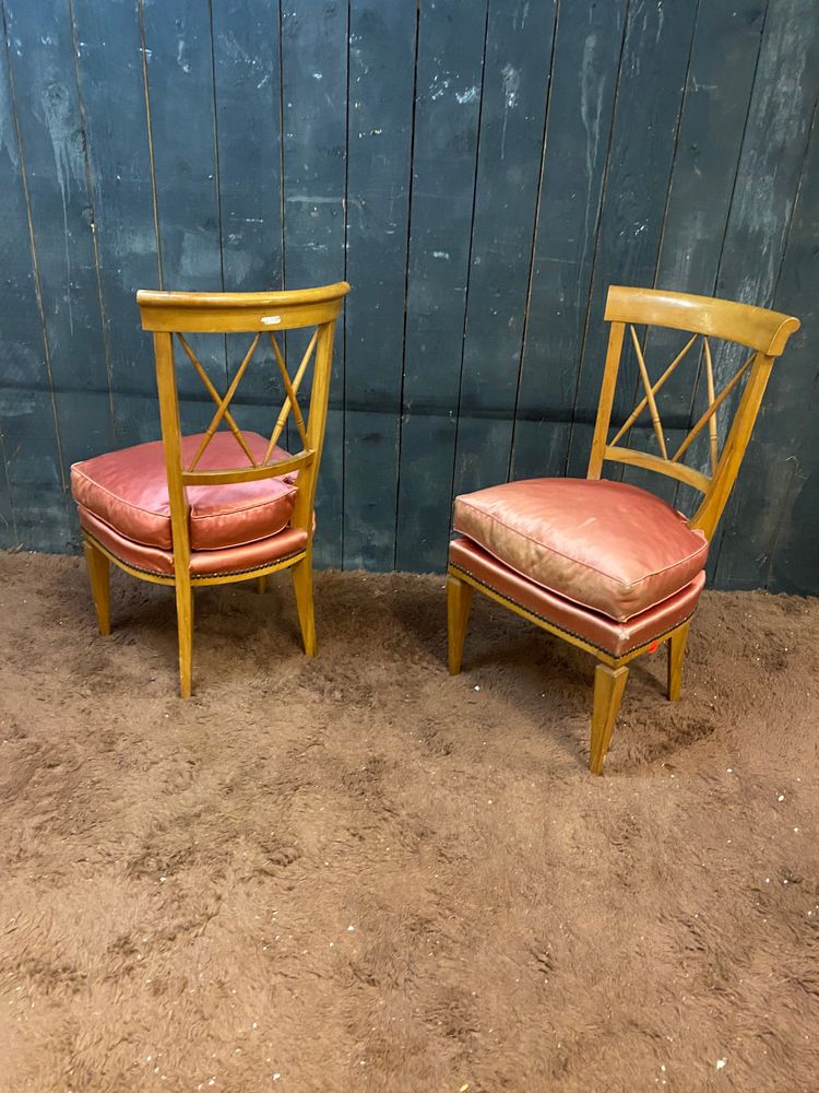 Maurice HIRSCH , paire de chaises néo classiques circa 1940/1950