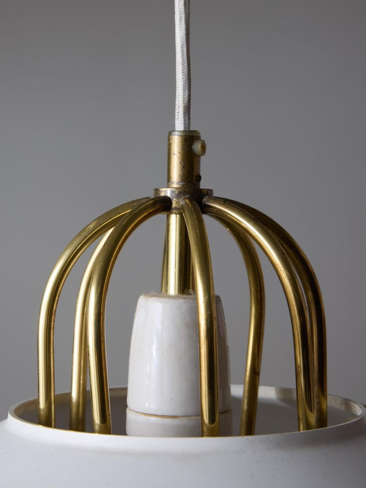 Danish pendant light in lacquered metal and brass