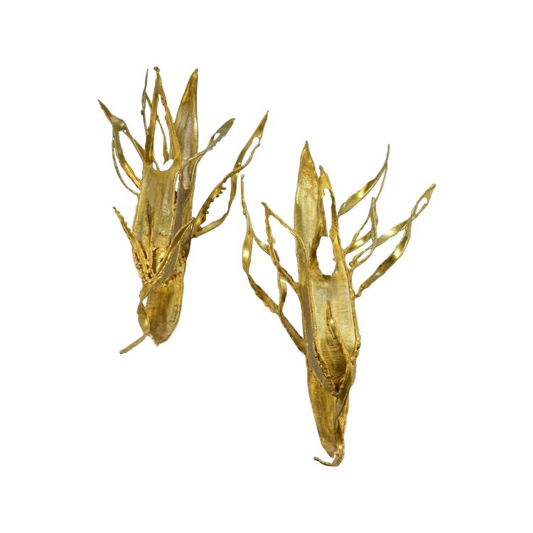 Paul Moerenhout, Paire d'Appliques Brutalistes En Laiton Circa 1970