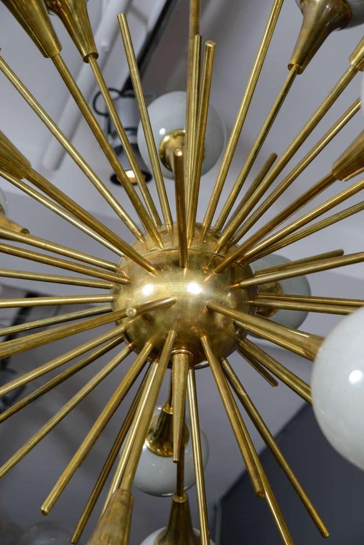 Sputnik-Kronleuchter mit grauen Murano-Glaskugeln