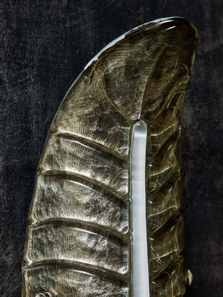 Applique da parete in foglia argento