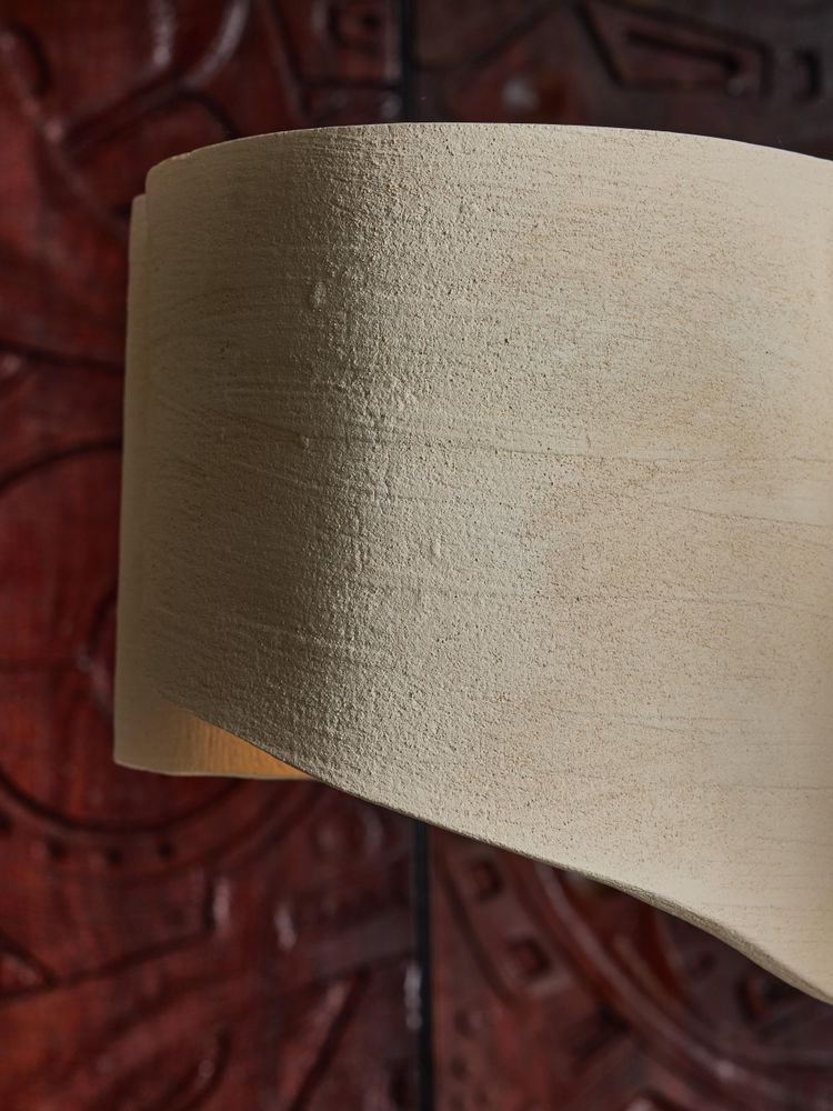 Long ceramic chandelier by Olivia Cognet