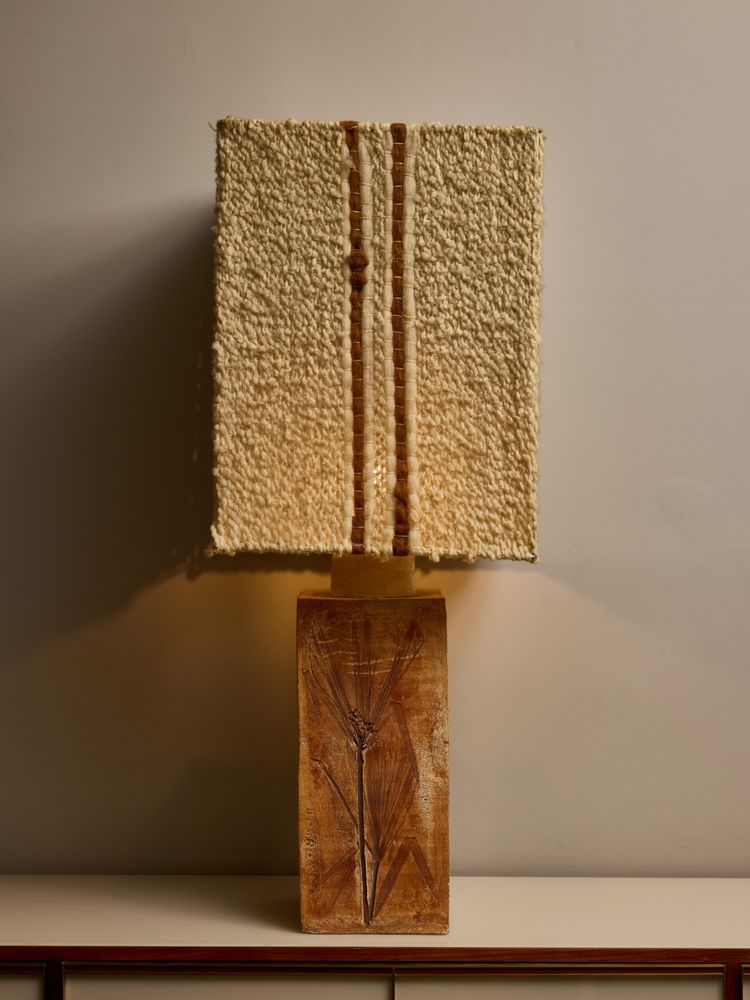 Large square desk lamp with original lampshade
