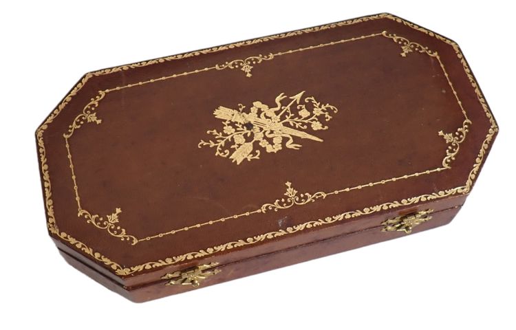 Coffret nécessaire De Couture Ancien fin XIXe début XXe En Argent Massif ciseaux dé à coudre