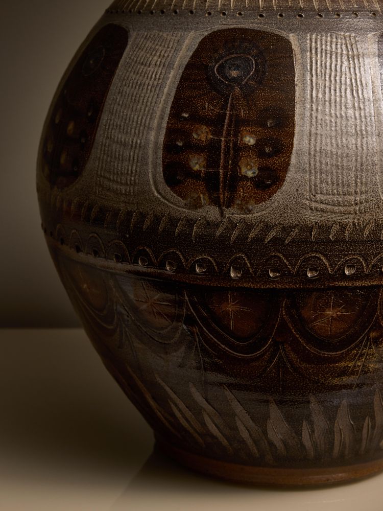 Table lamp in glazed ceramic by André L'helguen