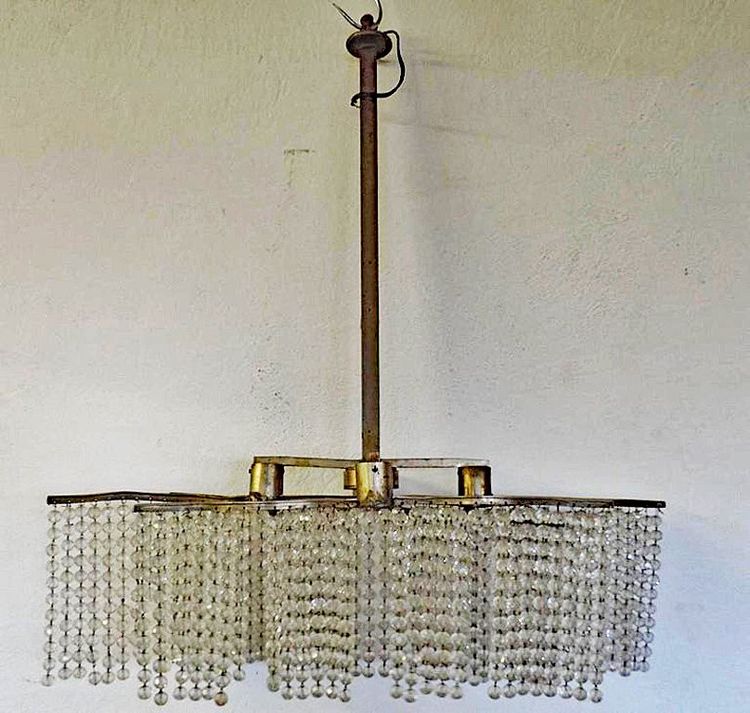 Art Deco style beaded chandelier, Sue et Mare style, Ruhlmann circa 1930