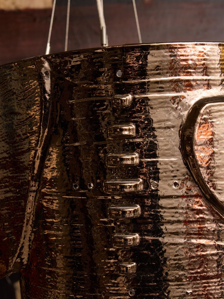 Curve chandelier by Olivia Cognet with silver glaze