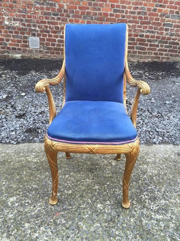 Fauteuil Neo Classique En Bois Doré Vers 1940/1950