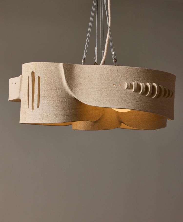 Petit lustre en céramique d'Olivia Cognet