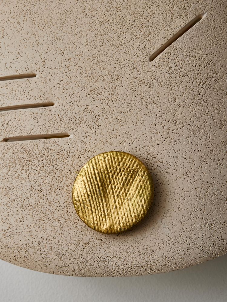 Earthenware Mask O wall lights by Françoise Bergaglia