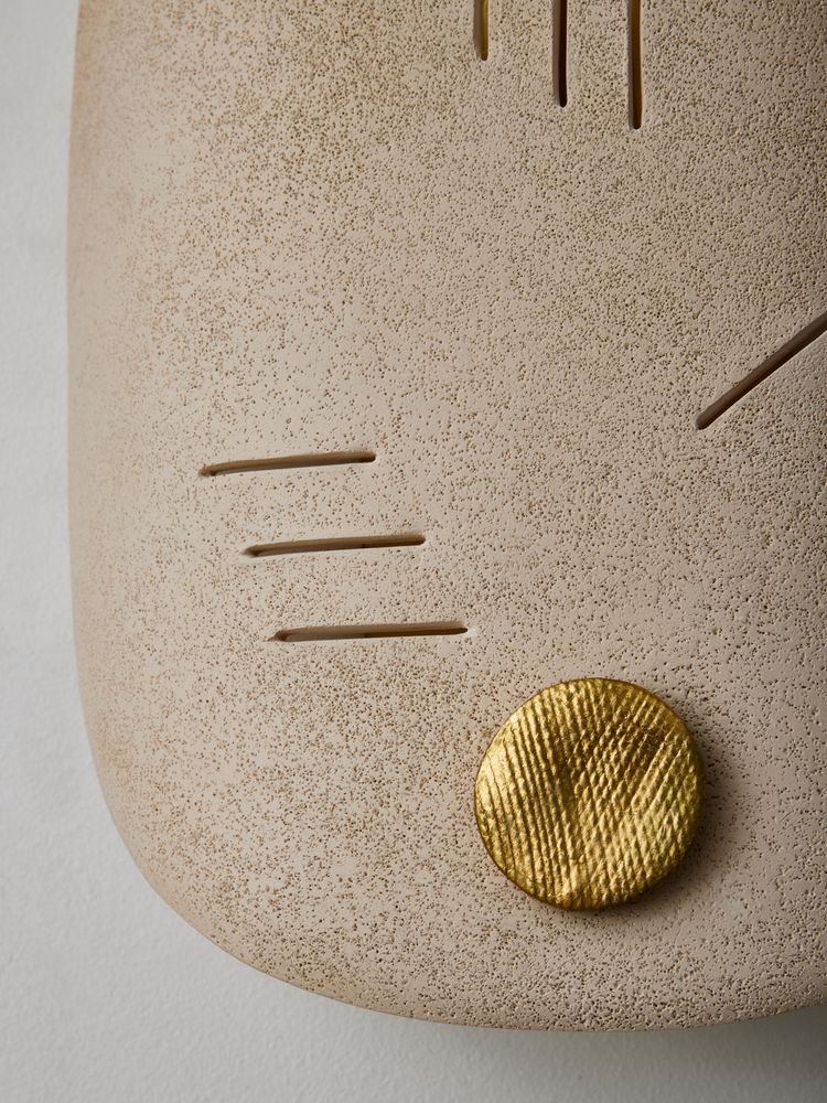 Earthenware Mask O wall lights by Françoise Bergaglia