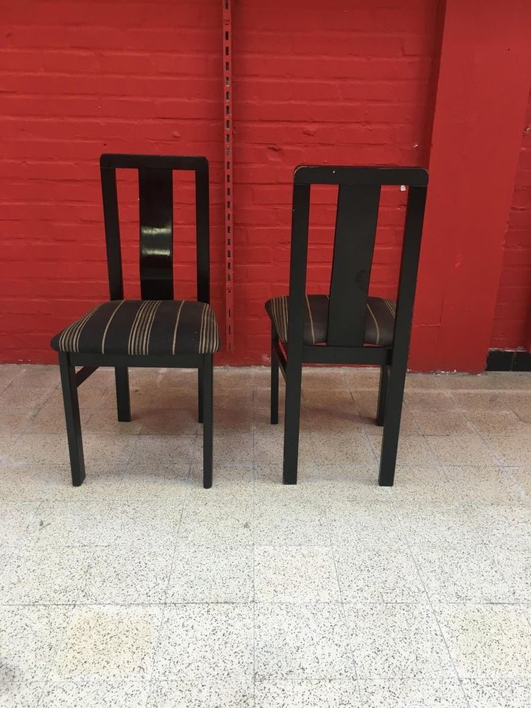 De Coene, 6 Stühle aus geschwärzter Eiche, ca. 1950/1960