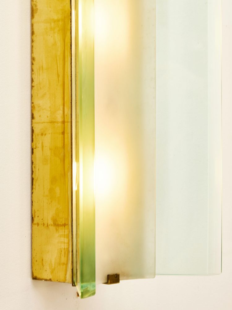 Pair of 2052 Fontana Arte wall lights by Max Ingrand