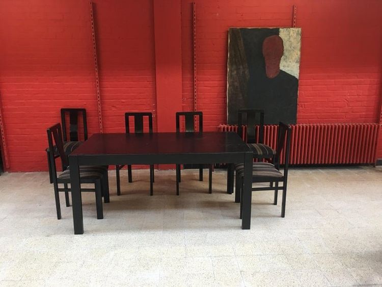 De Coene. Esstisch aus geschwärzter Eiche, ca. 1950-1960