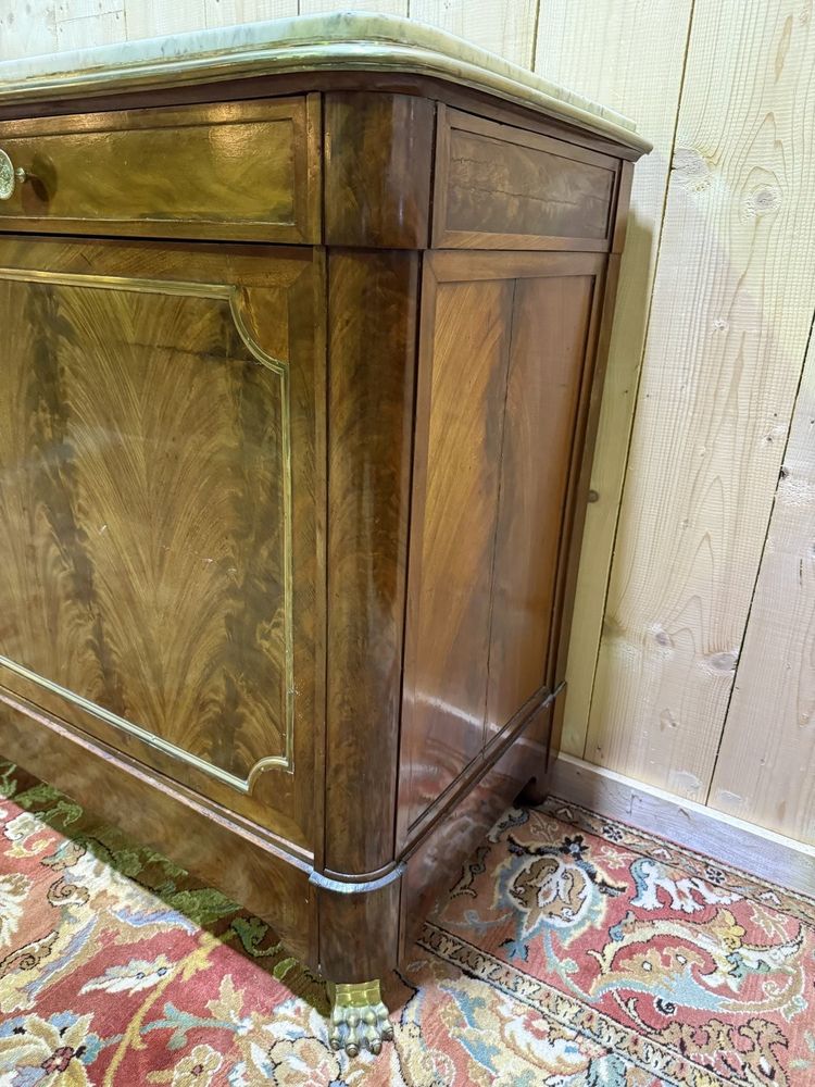 Credenza d'epoca restauro in mogano e filetti di ottone
