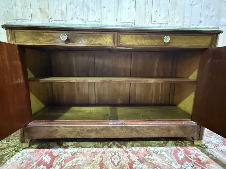 Credenza d'epoca restauro in mogano e filetti di ottone