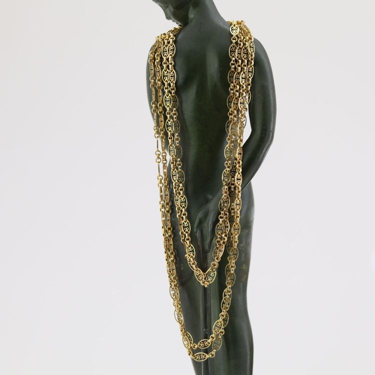 Antike Sautoir-Halskette aus Gelbgold