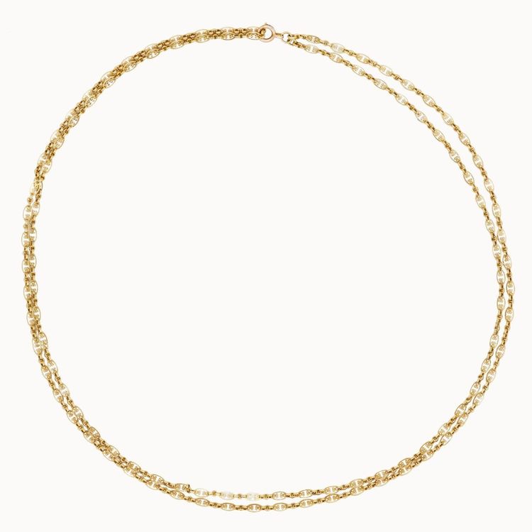 Antike Sautoir-Halskette aus Gelbgold