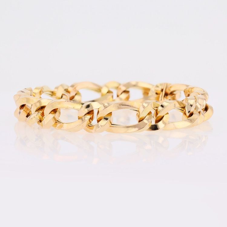 Bracelet or rose gourmette alternée