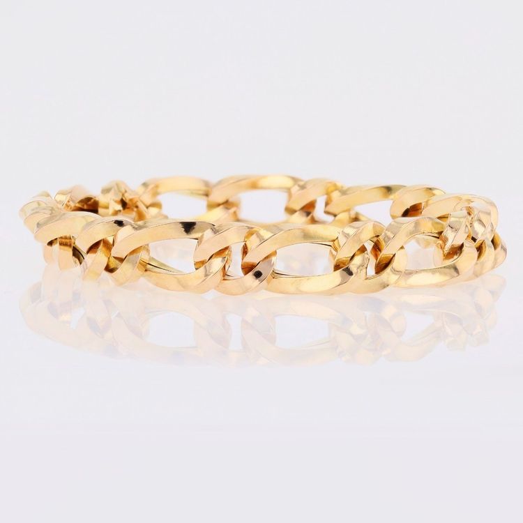 Bracelet or rose gourmette alternée