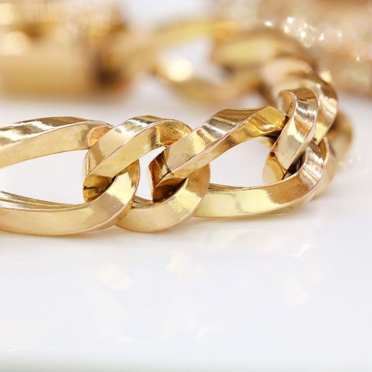 Bracelet or rose gourmette alternée