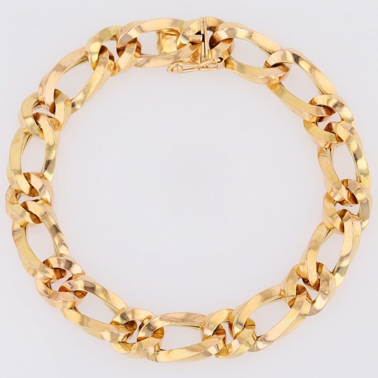 Bracelet or rose gourmette alternée
