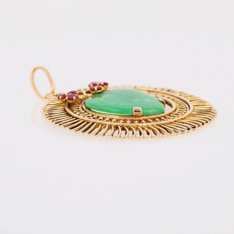 Pendentif or jaune jade cœur