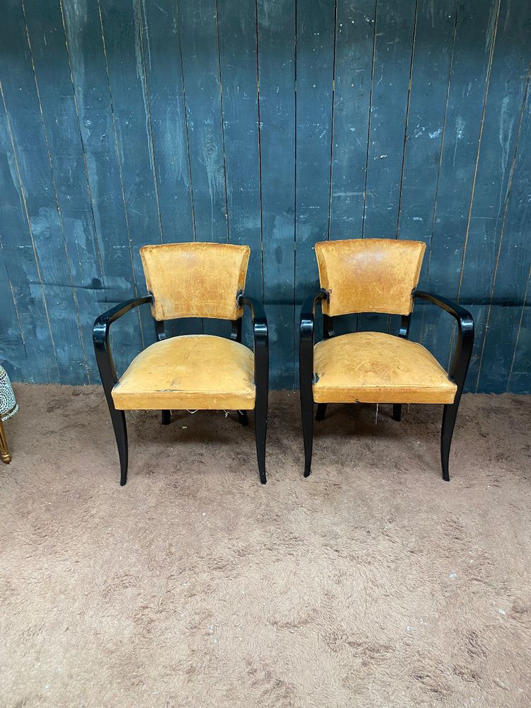 Paar vollständig restaurierte Art-Deco-Sessel circa 1930