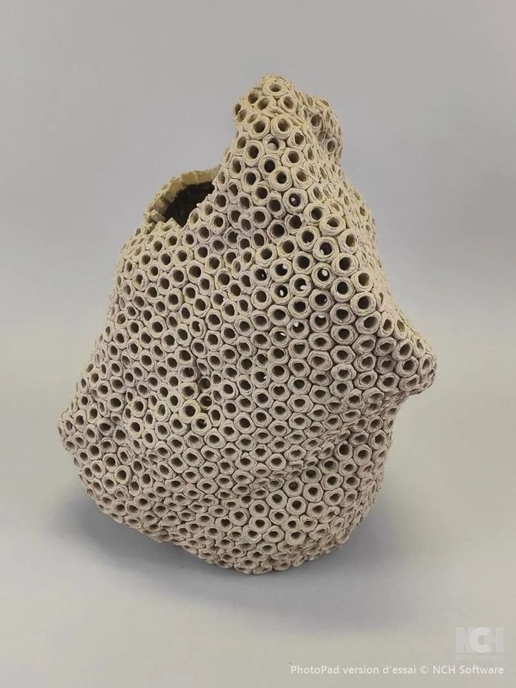 Gilles CAFFIER (1963) free-form ceramic vase, signed and dated