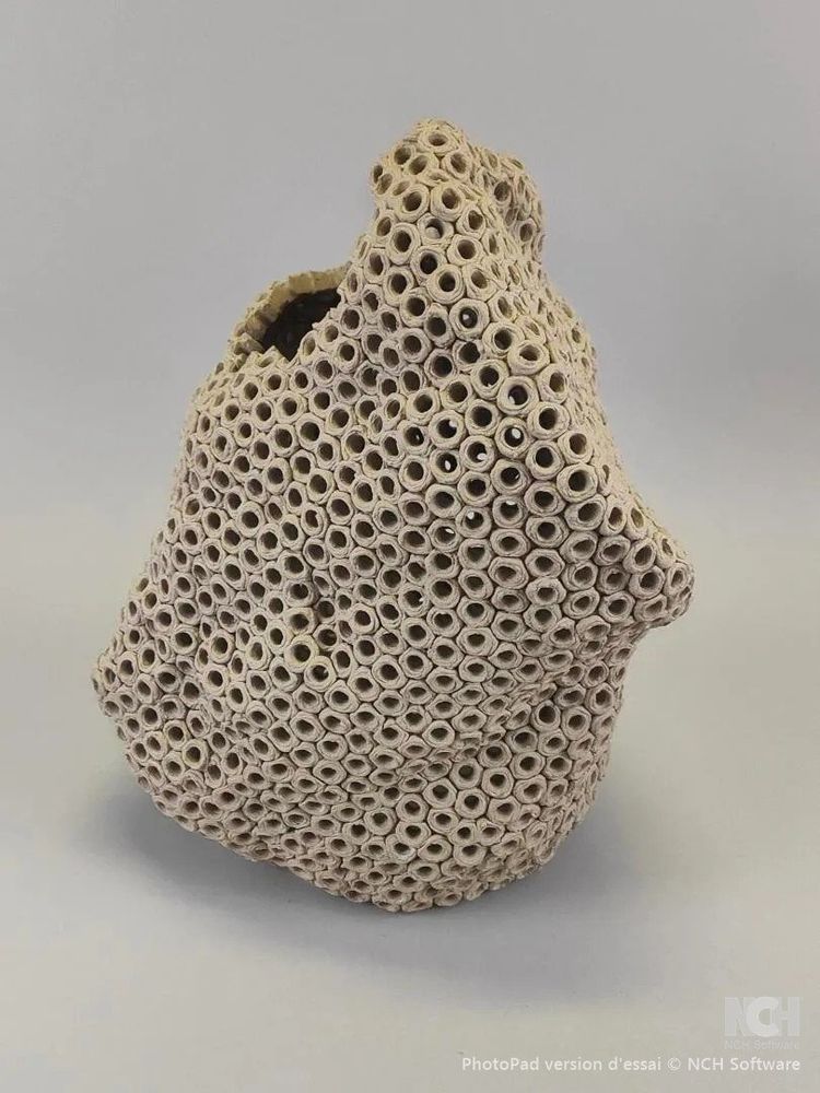Gilles CAFFIER (1963) free-form ceramic vase, signed and dated