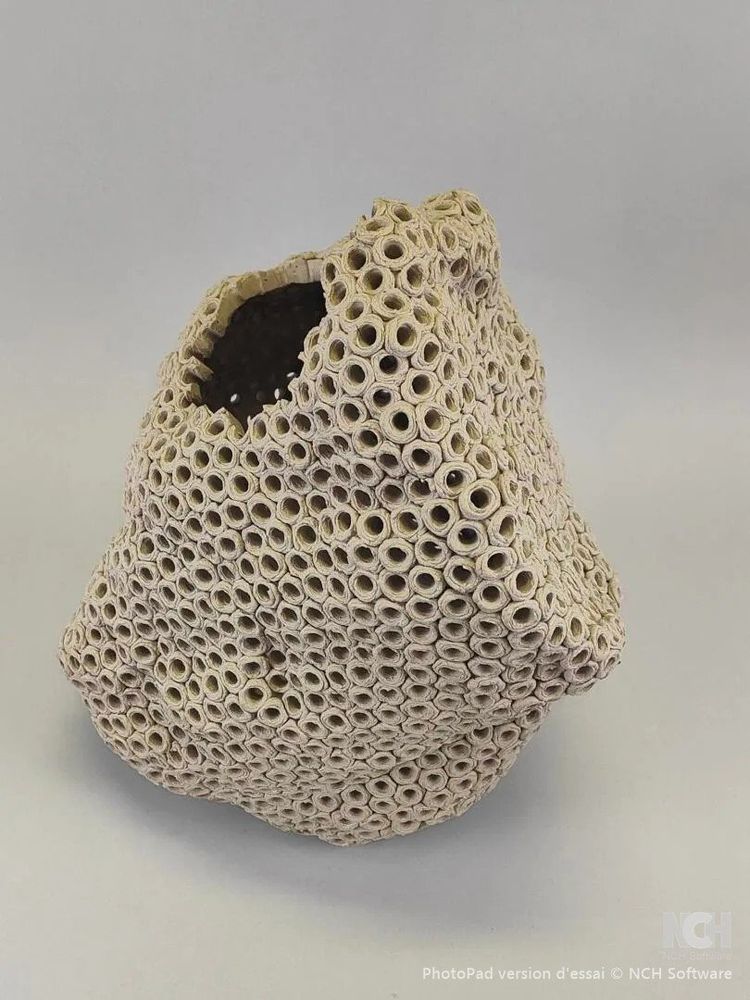 Gilles CAFFIER (1963) free-form ceramic vase, signed and dated