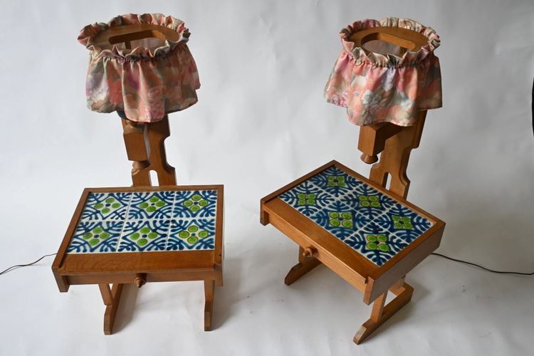 Guillerme et Chambron , coppia di comodini " Edition Votre Maison circa 1970