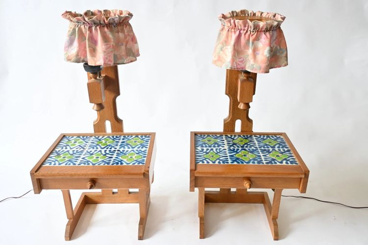 Guillerme et Chambron , coppia di comodini " Edition Votre Maison circa 1970