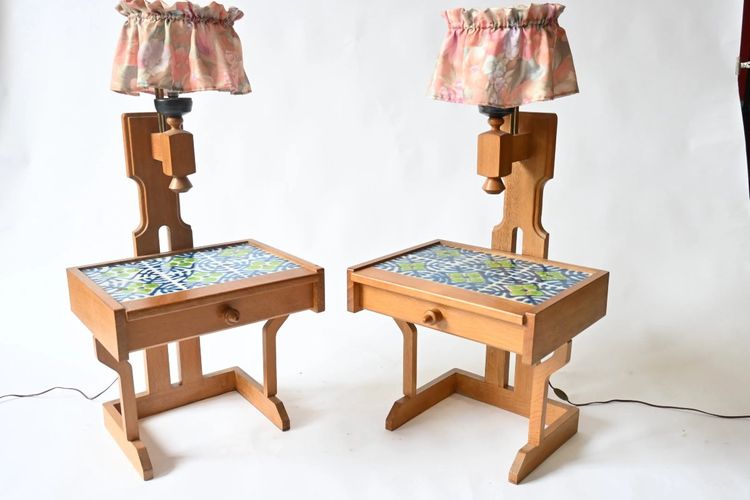 Guillerme et Chambron , coppia di comodini " Edition Votre Maison circa 1970