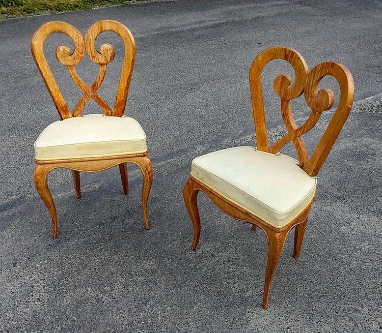Germaine Darbois-gaudin (decorator , Paquebots ) Six Art Deco Chairs Circa 1940