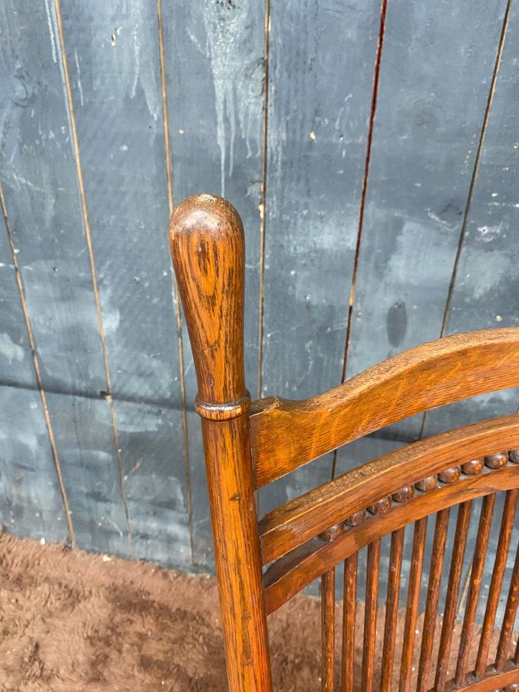 Pair Of Large Oak Chairs, Thonet Type, Austria 19th century