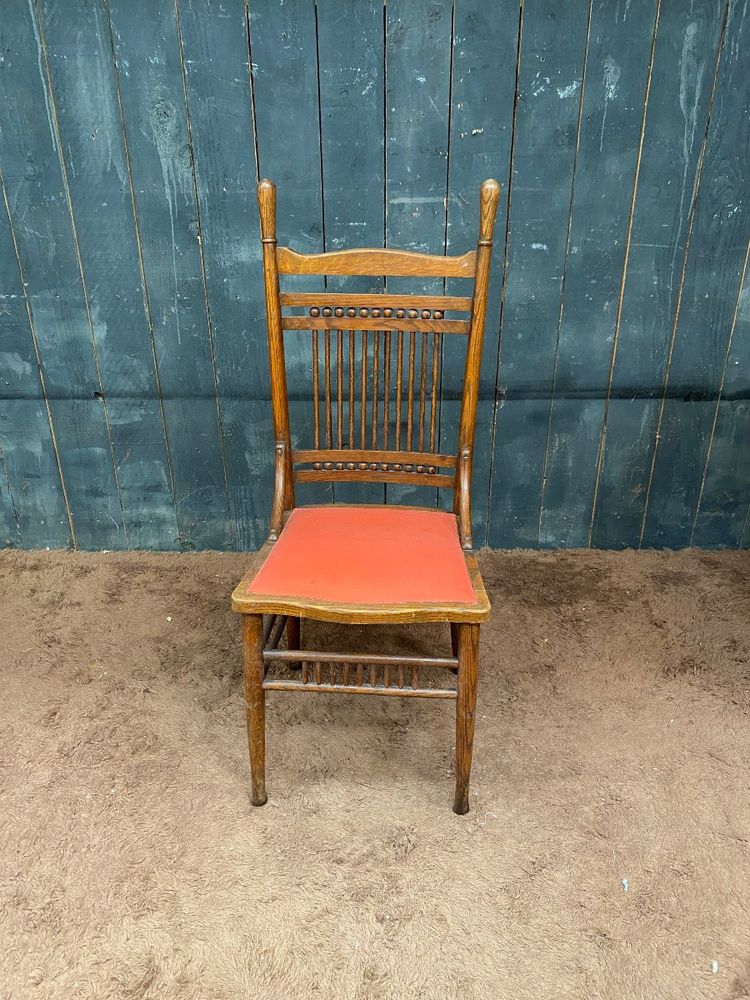Pair Of Large Oak Chairs, Thonet Type, Austria 19th century