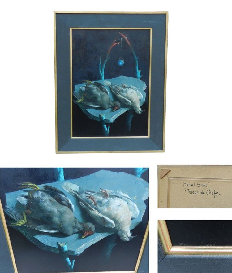 Michael Dore , "tombe De Chefs", Öl Auf Leinwand Um 1970