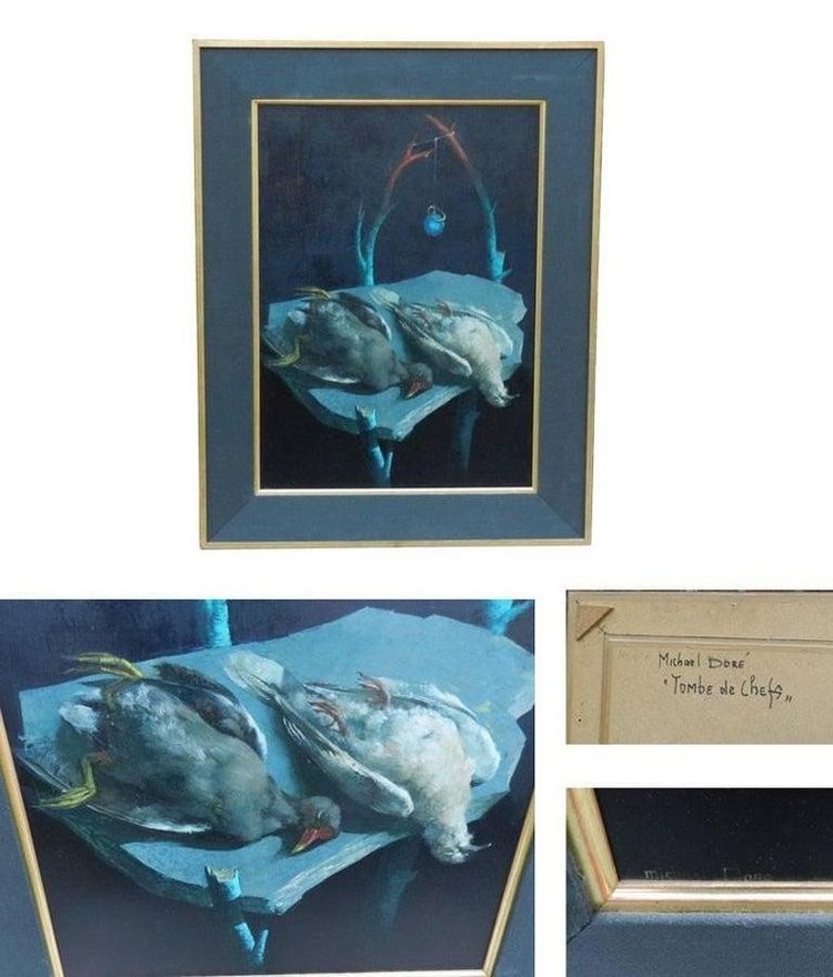 Michael Dore , "tombe De Chefs", Öl Auf Leinwand Um 1970