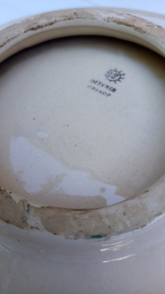 Art-deco Desvres earthenware cup