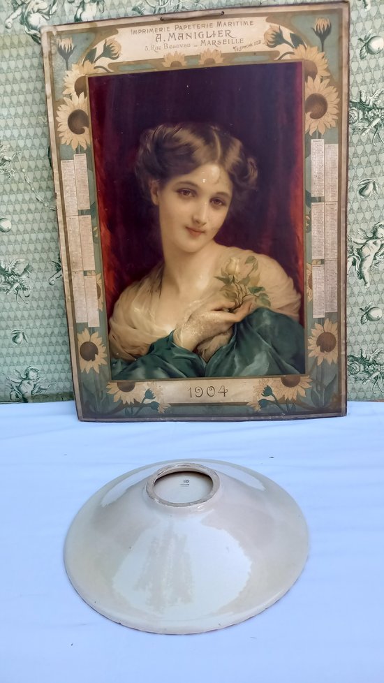 Art-deco Desvres earthenware cup