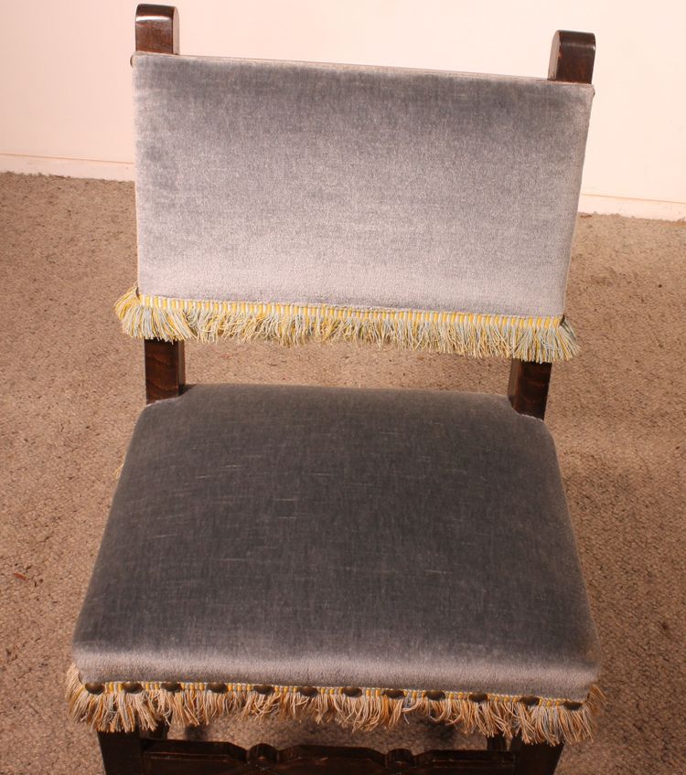 Set Of 12 Spanish Beechwood Chairs