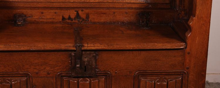 Oak Bench With Gothic Elements
