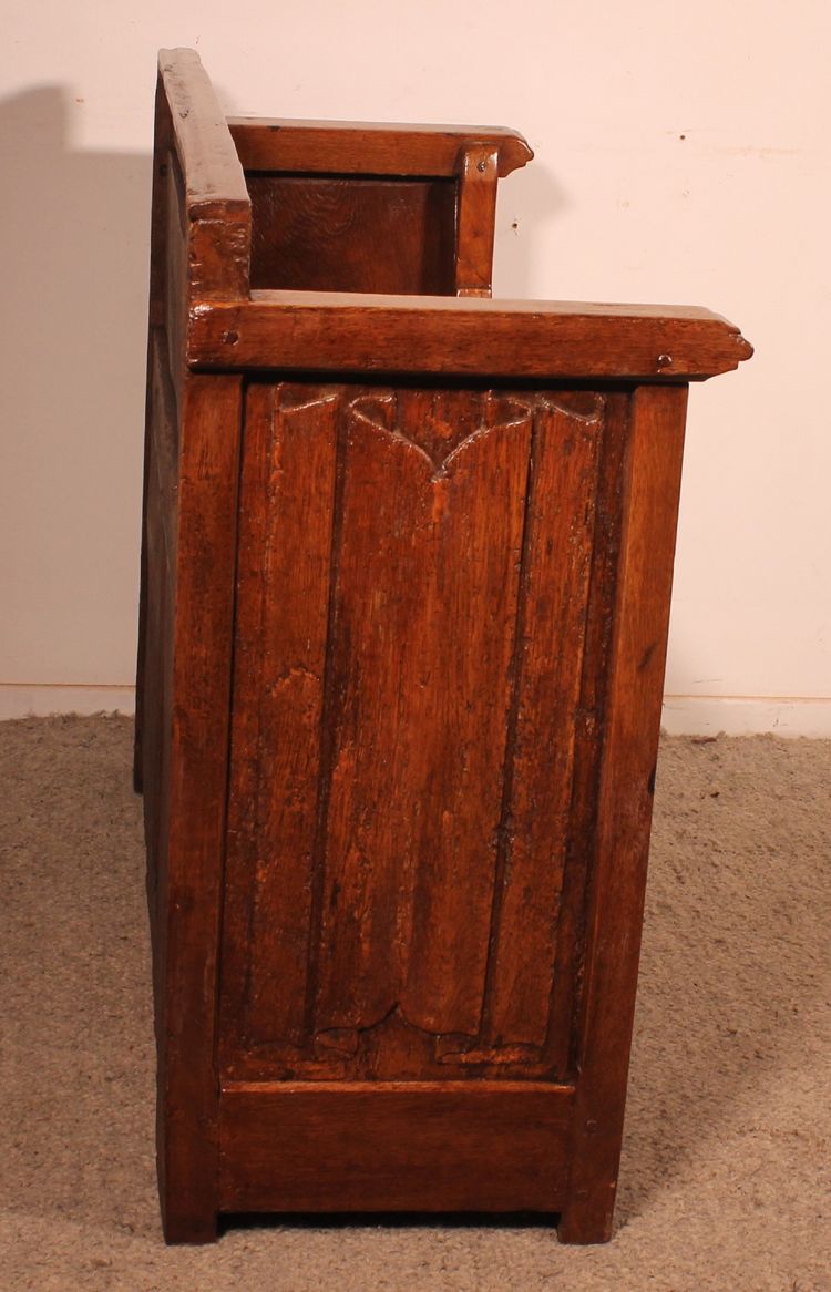Oak Bench With Gothic Elements